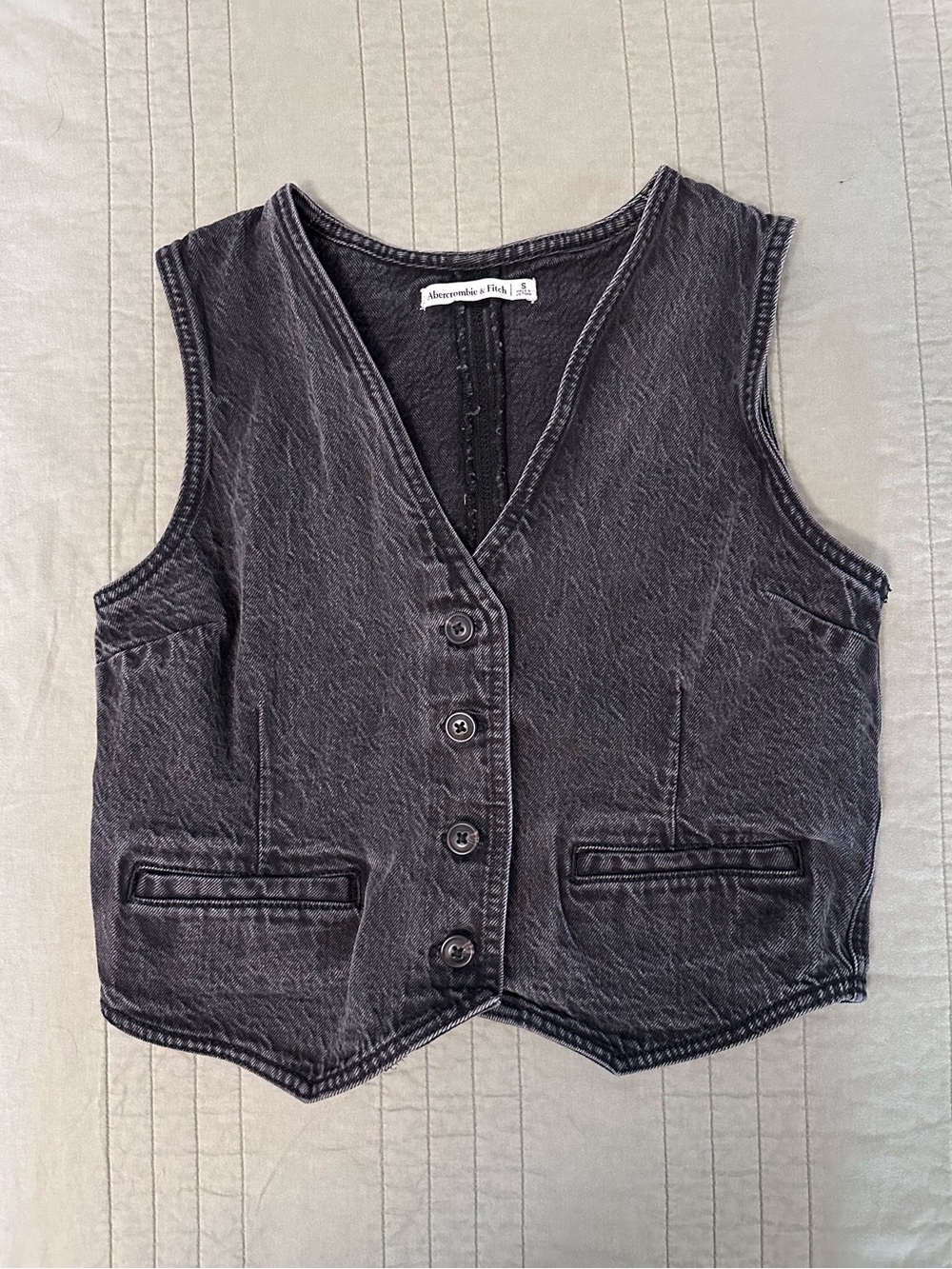 Abercrombie Black Denim Vest